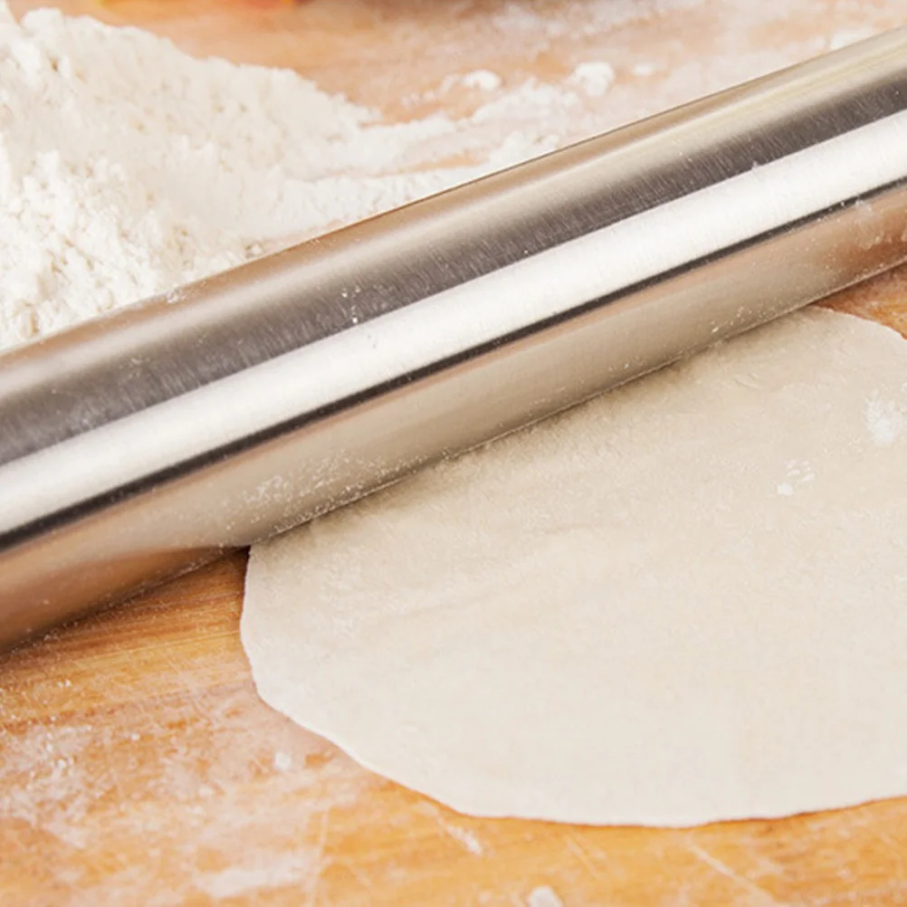 

Large Stainless Steel Rolling Pin 40Cm Non-Stick Smooth Surface For Fondant Pie Crust Cookie Pastry Dough L Size