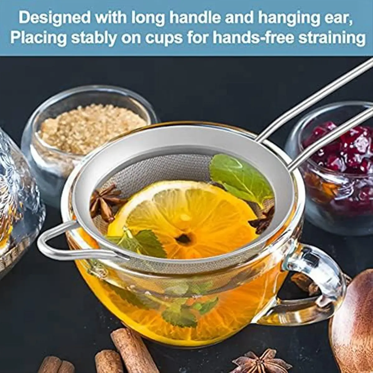 AA77 NEW 2Pcs Stainless Steel Tea Strainer Small Conical Cone Mesh Strainer for Cocktails Coffee Juice Tea, Silver