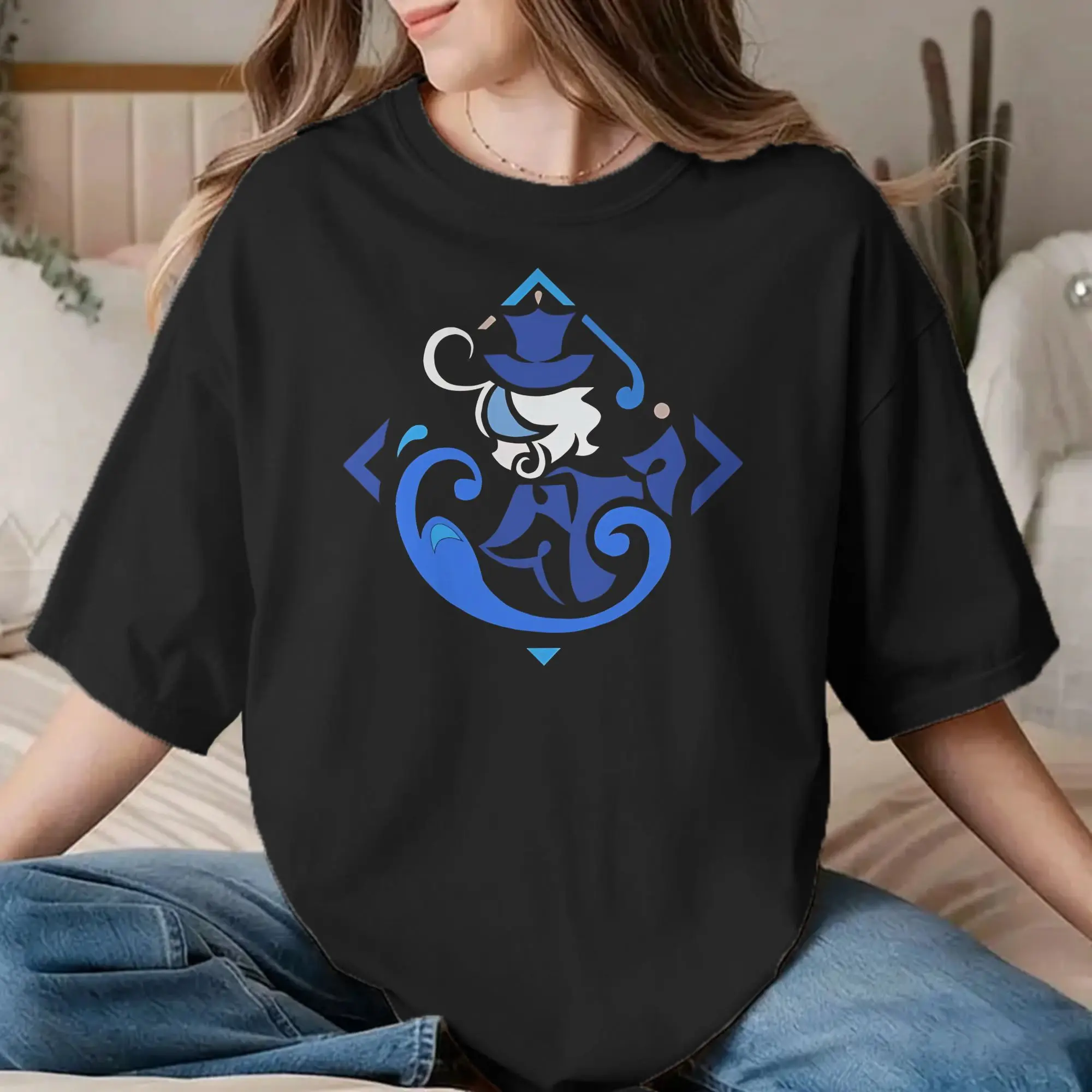 Furina Genshin Impact Men Women's T Shirt  Funny Tees Short Sleeve Crew Neck T-Shirt 100% Cotton 6XL Tops