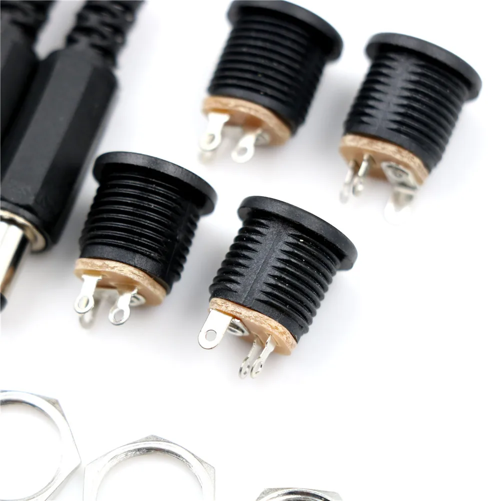 10 pz 5.5mm x 2.1mm maschio DC spina di alimentazione connettore vite blocco femmina presa del pannello