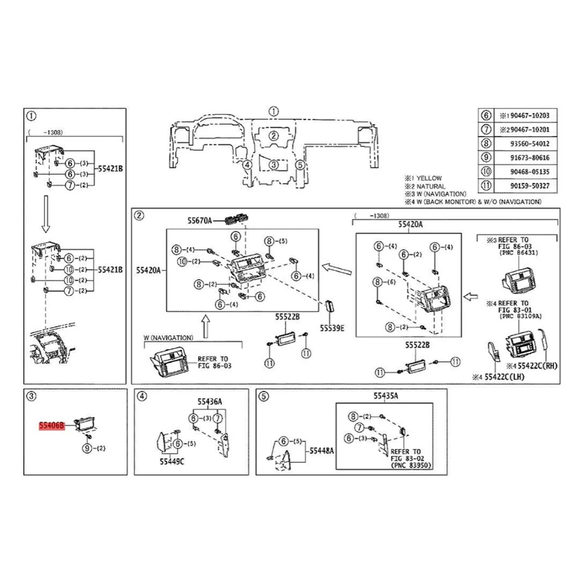 55406-60360 Center Console CD Glove Box Sundries Storage Box Assy for Toyota Land Cruiser Prado 2010-2017 55406-60380 A