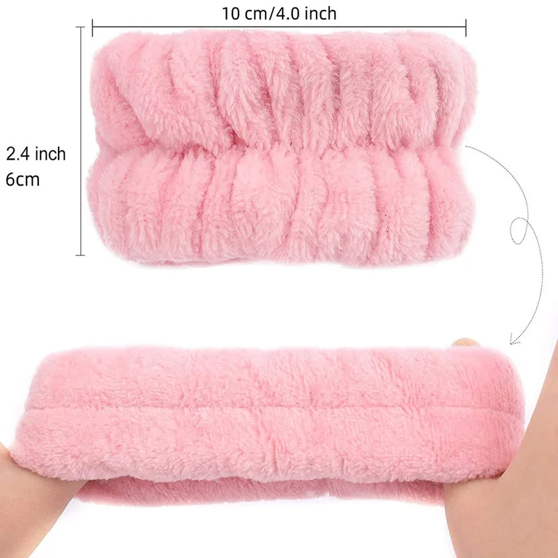 Non-Slip Fleece Face Hairbands para Mulheres, Anel de Lavagem Facial Cabelo, Meninas Headwear, Headband, 1Pc