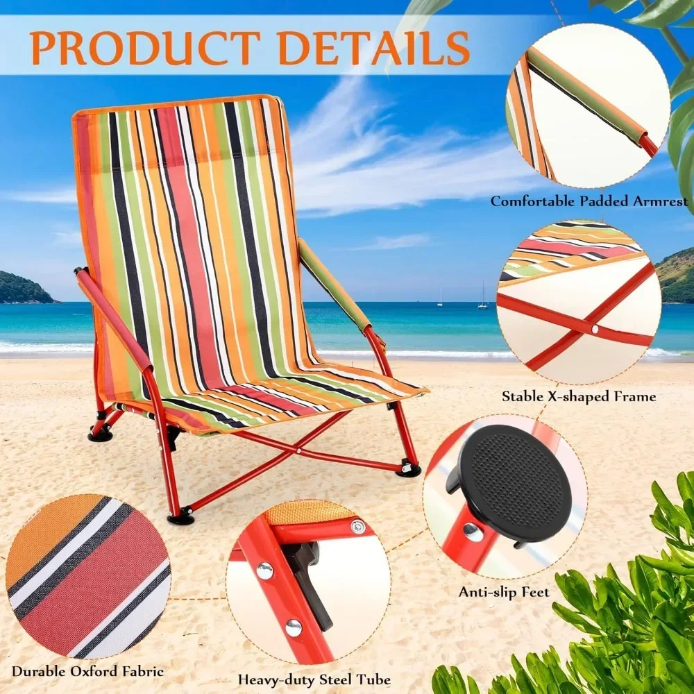 Folding Camping Chairs Foldable Lawn (Red) Fishing Chair Chaise Plage Chaises De Plage Beach Chaise Longue Playa Portable Camp