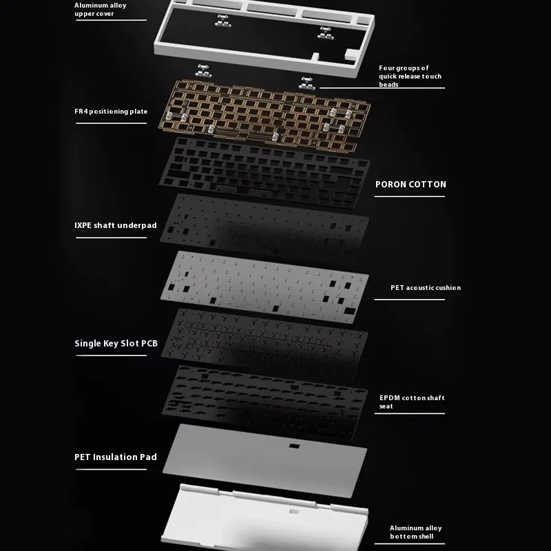 WEIKAV D75 Mechanical Keyboard Kit Tri Mode CNC Aluminum Alloy Gasket Structure Hot Swap RGB Customized Gaming Keyboard Qmk Via