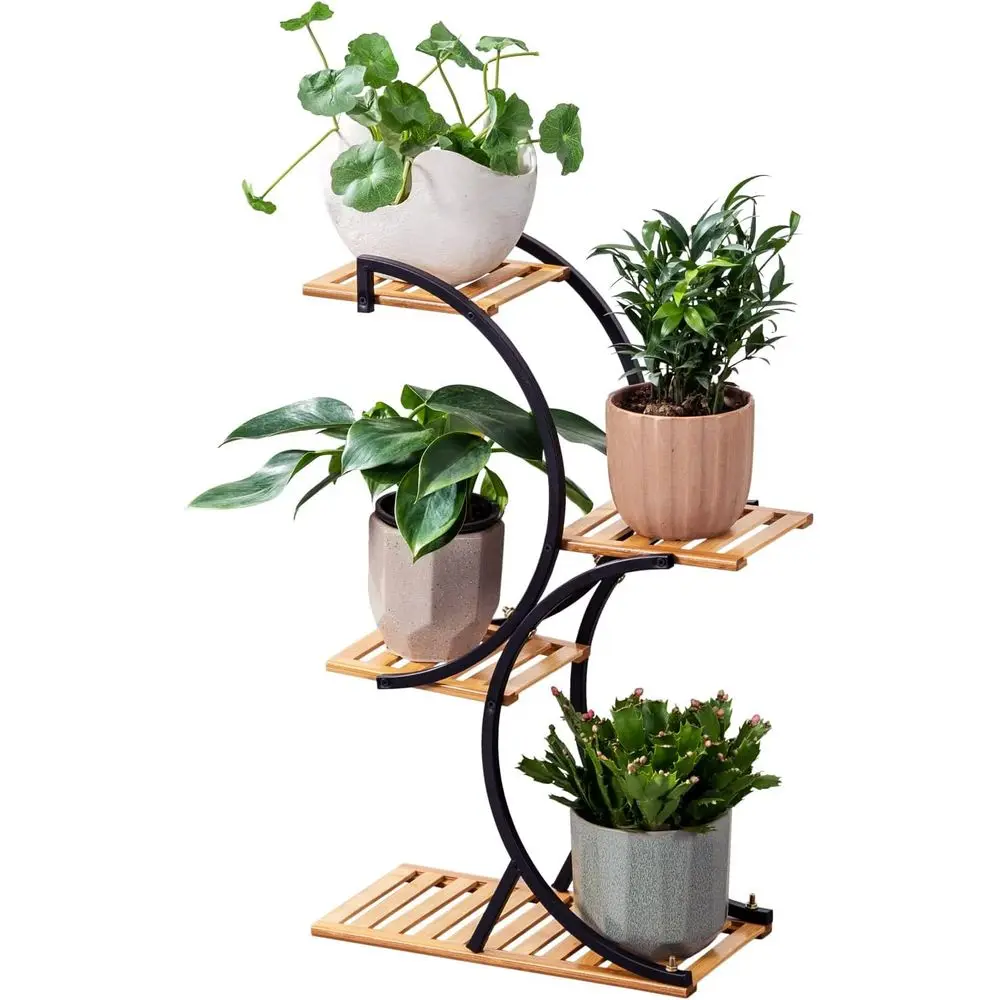 

4-Tier Plant Stand Rack, Multi-Purpose Pot Holder for Indoor or Outdoor Use, Ideal for Balcony, Patio, and Living Room Plant Dis