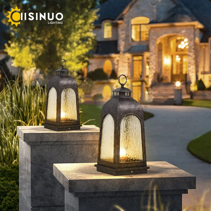 Grand Patio Outdoor Post Light Hardwire Landscap Floor Lantern Weather Resistant Walkway Lighting for Driveway Lawn Patio Garden