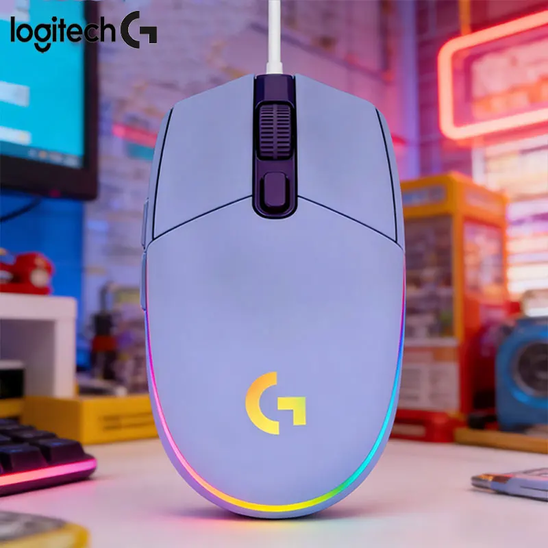 

Игровая мышь Logitech G203 RGB, синхронизированная подсветка, 6 программируемых кнопок, 8000 DPI, совместима с ноутбуками и настольными ПК