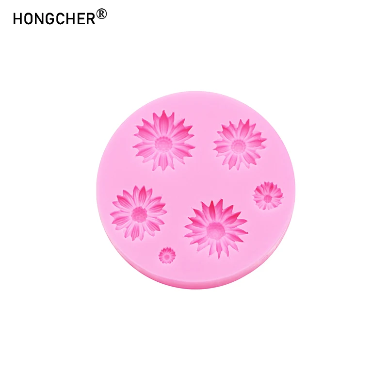 Daisy DIY headdress shoes resin jewelry accessories drip mold sunflower chocolate cake dessert decoration silicone molds