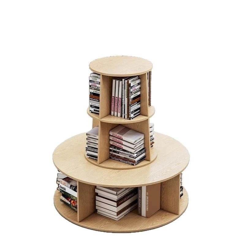 Solid Wood Library, Round Nakajima Cabinet Bookstore Shelf