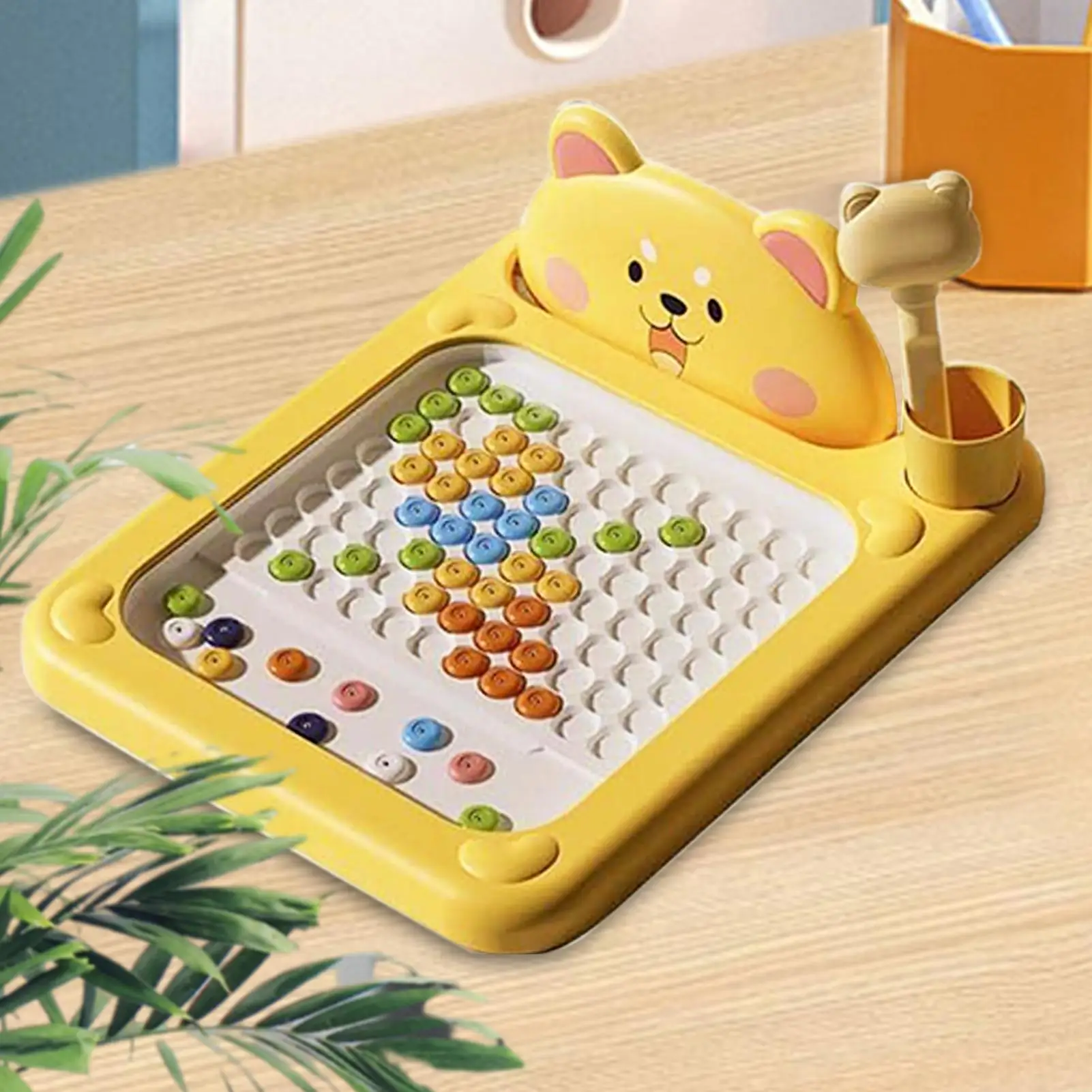 Kids Magnetic Beads Doodle Board with Puzzle Pen Drawing Toys for Children 2-6 yearsMontessori Game Education Gift