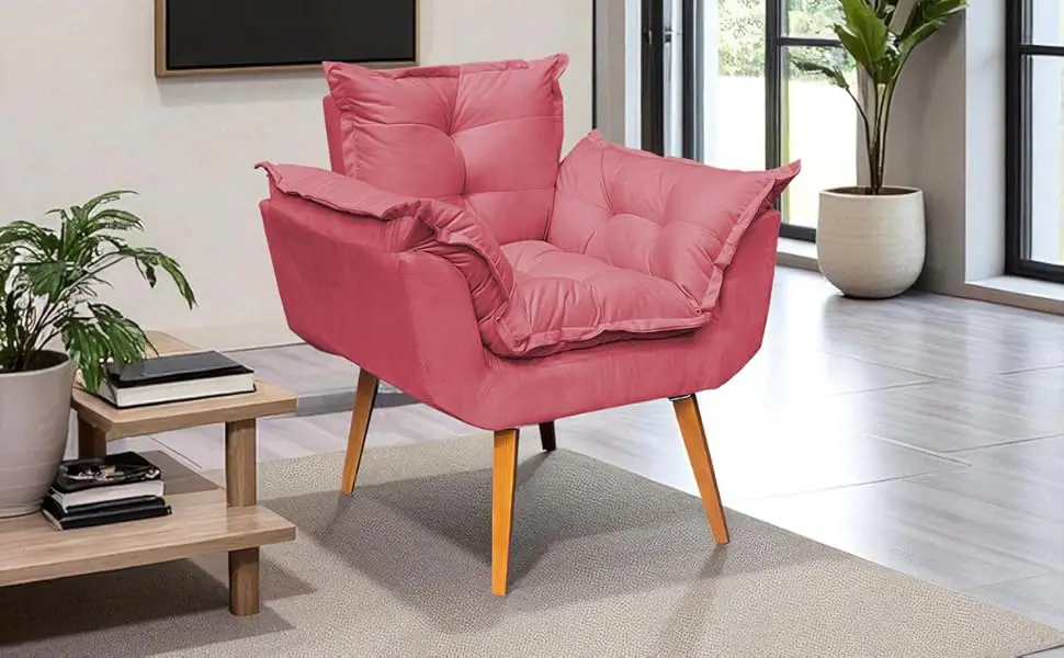 &For Decorative Modern Iron Alice Armchair Living Room Reinforced Chair Brown Foot Click & Decor