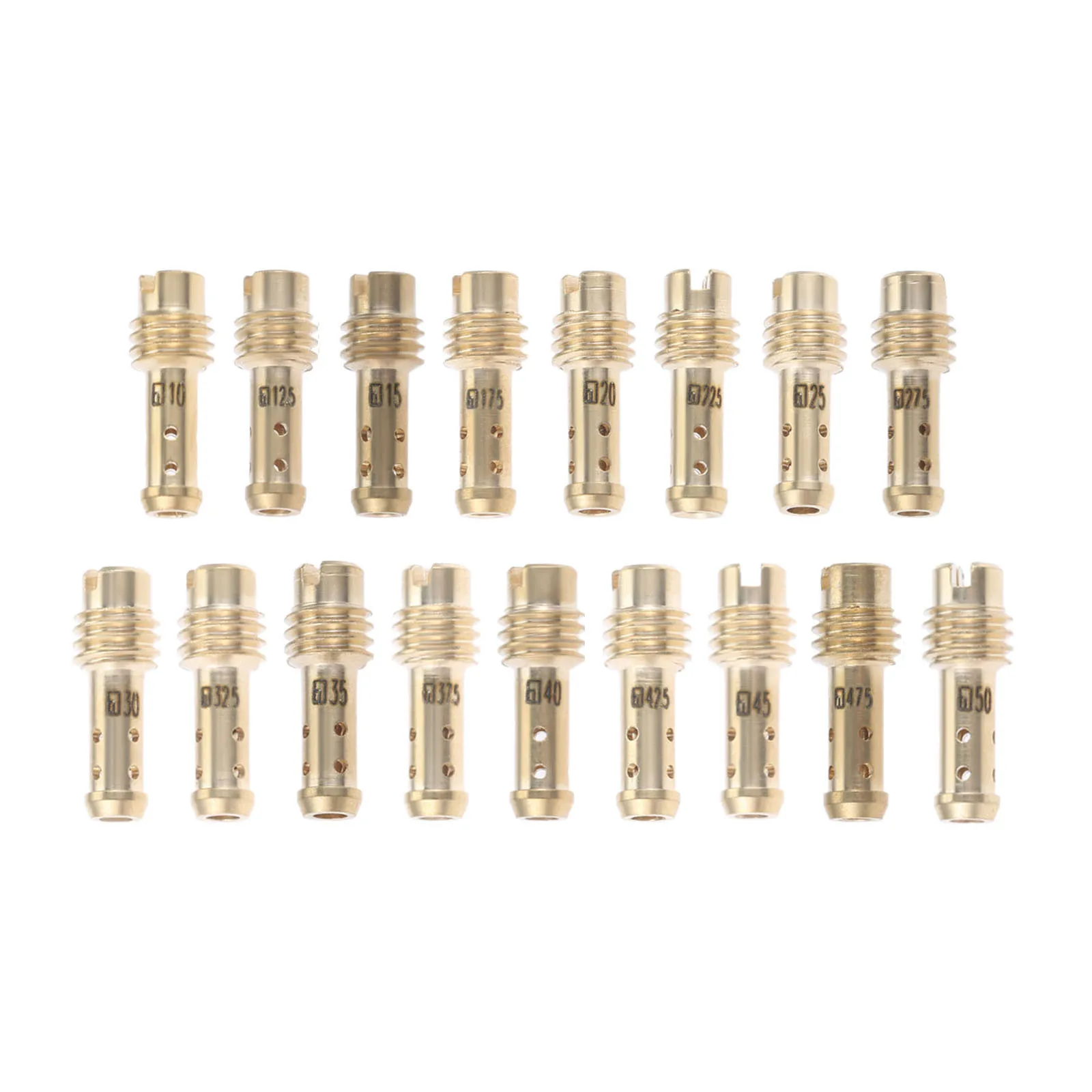 17pcs/Set Pilot Jet Slow Jet Kit for Mikuni VM TM Carburetors VM22/210 10# ~ 50# Solid Brass Carburetor Nozzle Accessories