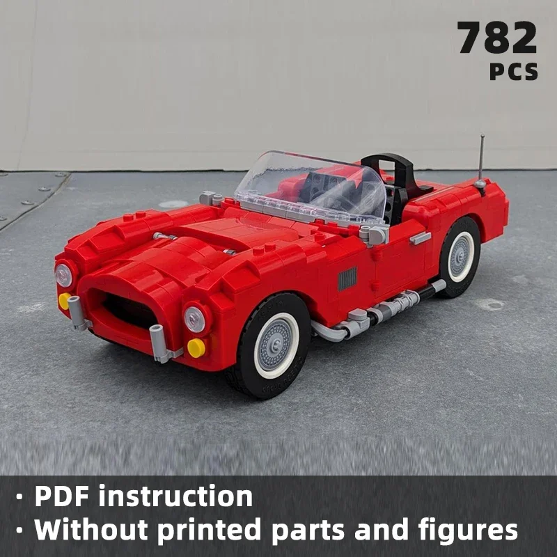 2024 sleek sporty convertible design car bricks muscle sport car blocks custom racing motor building moc unique display klocki