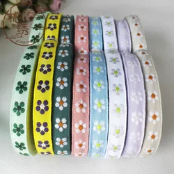 10Yards 12mm Flower Embroidered Lace Trim Ribbon Garment Fabric for Apparel Clothes Accessories Handmade Sewing DIY Crafts