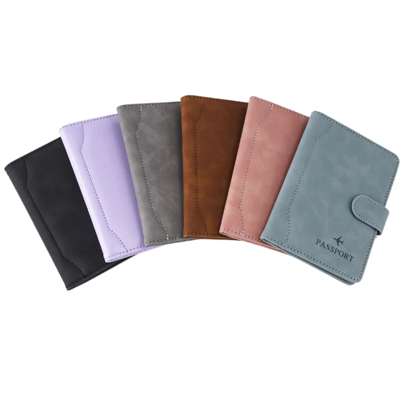 Women Men RFID Vintage Business Passport Covers Holder Multi-Function ID Bank Card PU Leather Wallet Case Travel Accessories