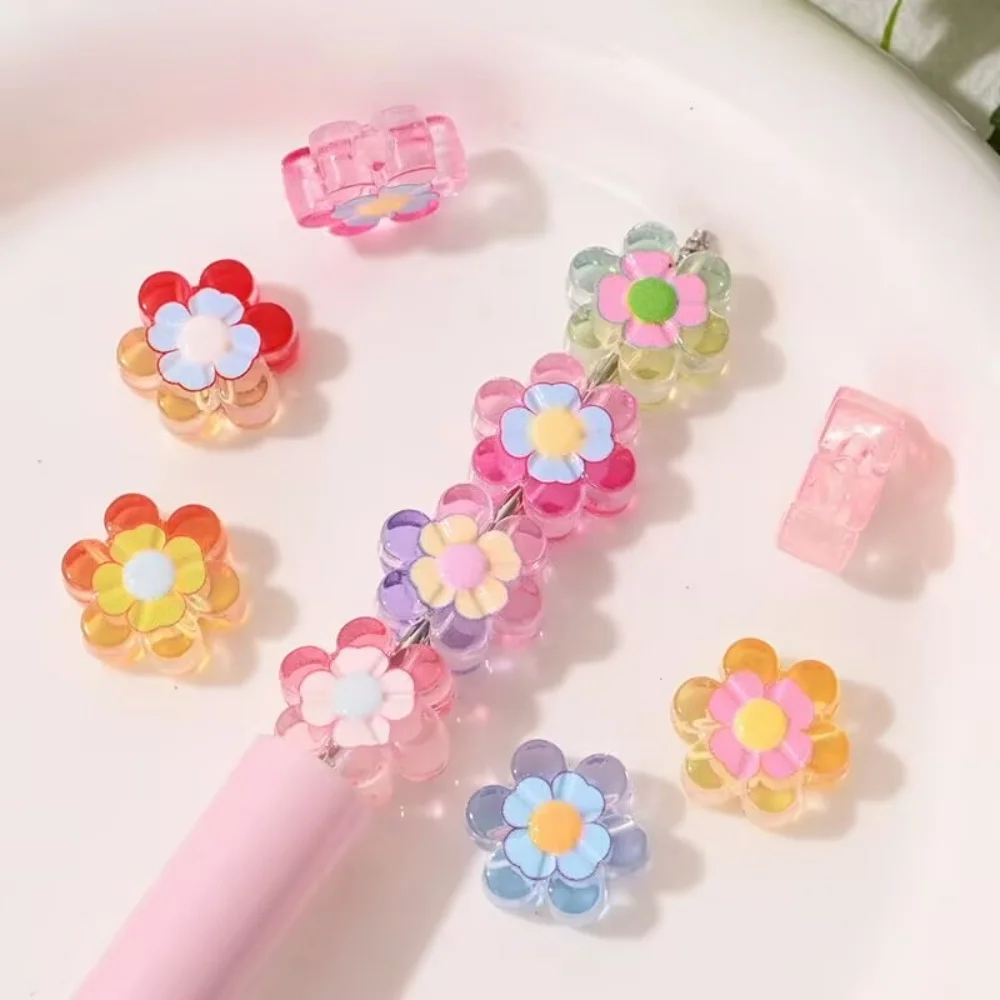 10pcs cartoon cute flower Focal Beads for DIY bracelet necklace anklet phone keychain bookmark pen Accessories