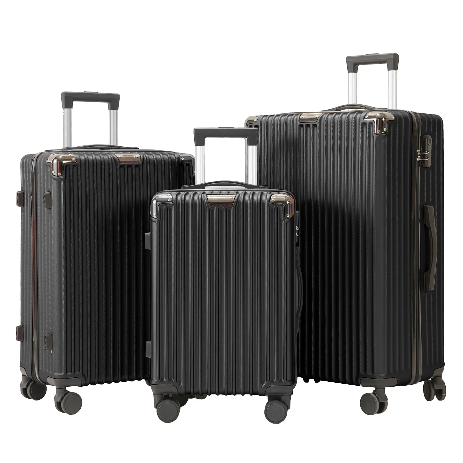 Luggage Set of 3 with Lock, 4 Rolling Spinner Wheels, ABS Lightweight Trolley Travel Suitcase for Hand Luggage Business Trip