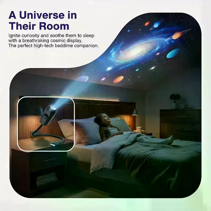 USB Ceiling Moon Earth Projection Atmosphere Light Starry Sky Lamp Night Light Romantic Bedroom Decoration Galaxy Projector