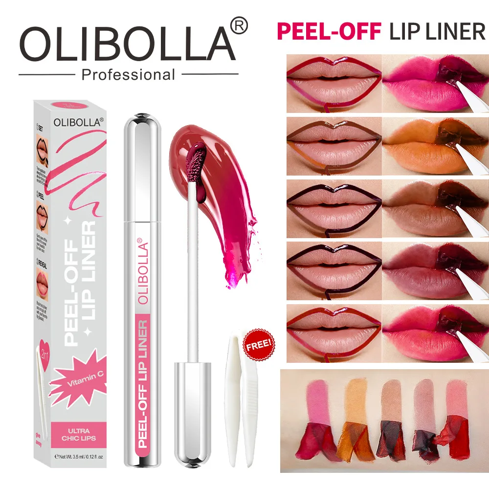 

Five-color Tear-pull Lip Liner Peel-off Matte Waterproof Not Easy To Fade Dyed Lip Gloss High-quality Lip Glaze