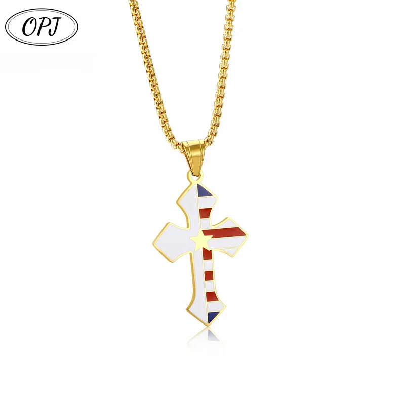 Fashion Cross Necklaces For Women Gold Silver Color Crucifix Pendant Chain Necklace Men Trendy Faith Prayer Jewelry