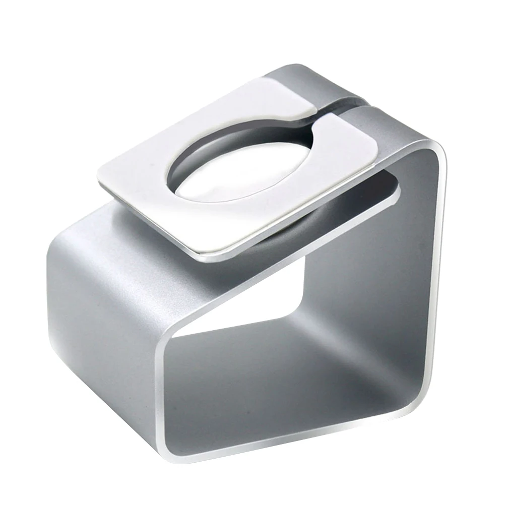 

Charging Stand Dock Aluminum Alloy Silver Antislip Pad Wireless Compatible 38mm 42mm Series 1 2 3 Smart