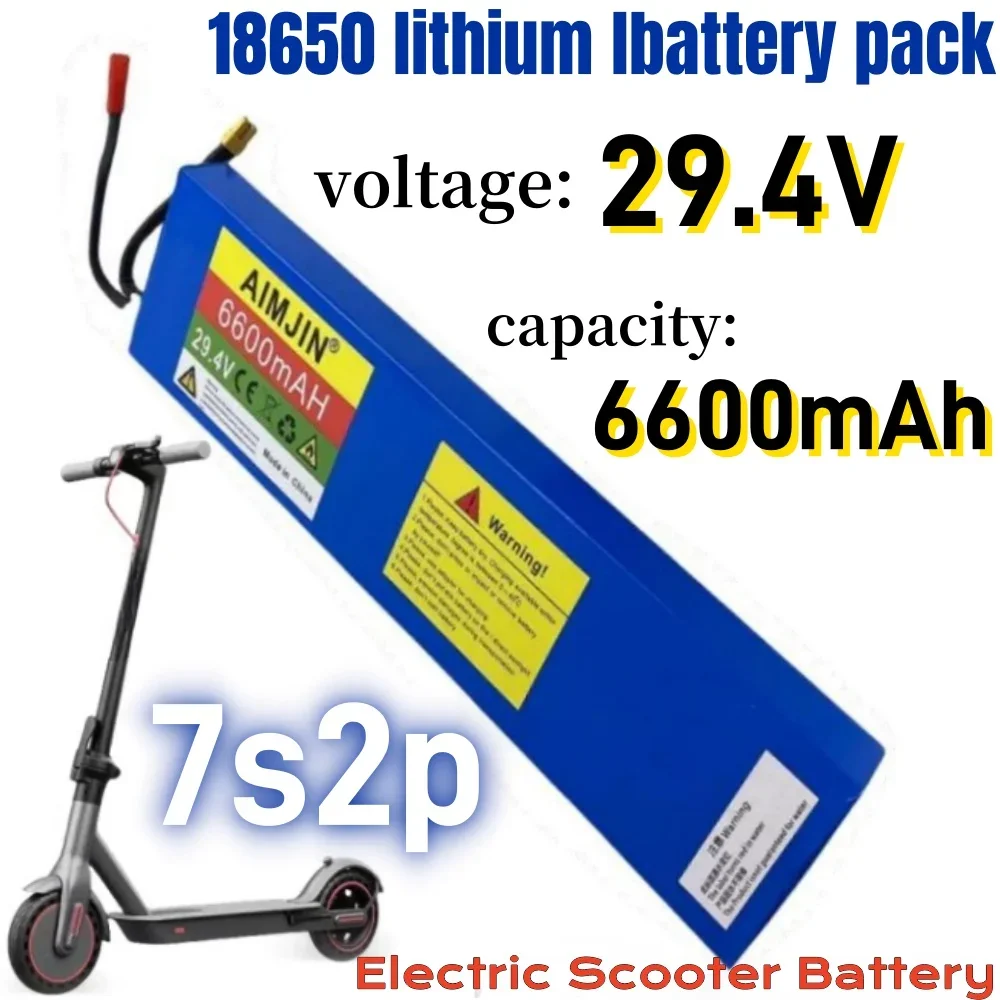 

29.4V 6600mAh 18650 Rechargeable /Lithium Ion Battery Pack 7S2P with BMS Suitable for Electric Scooter Battery+ 29.4V Charger