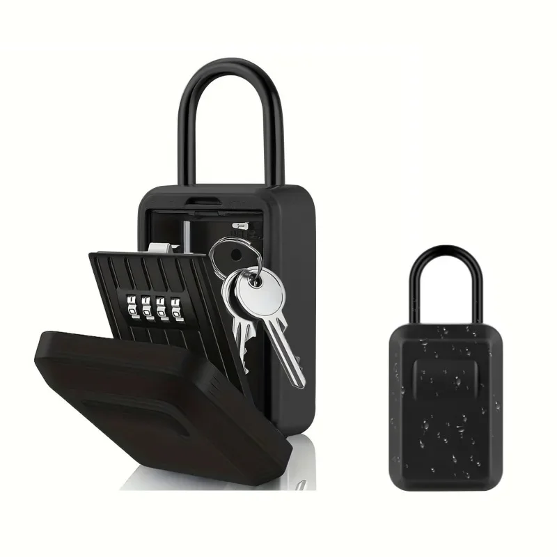 Zinc Alloy Outdoor Hanging Lock Box Suitable for House Key Storage Box Safe with Combination Lock Capacity 5-8 Keys