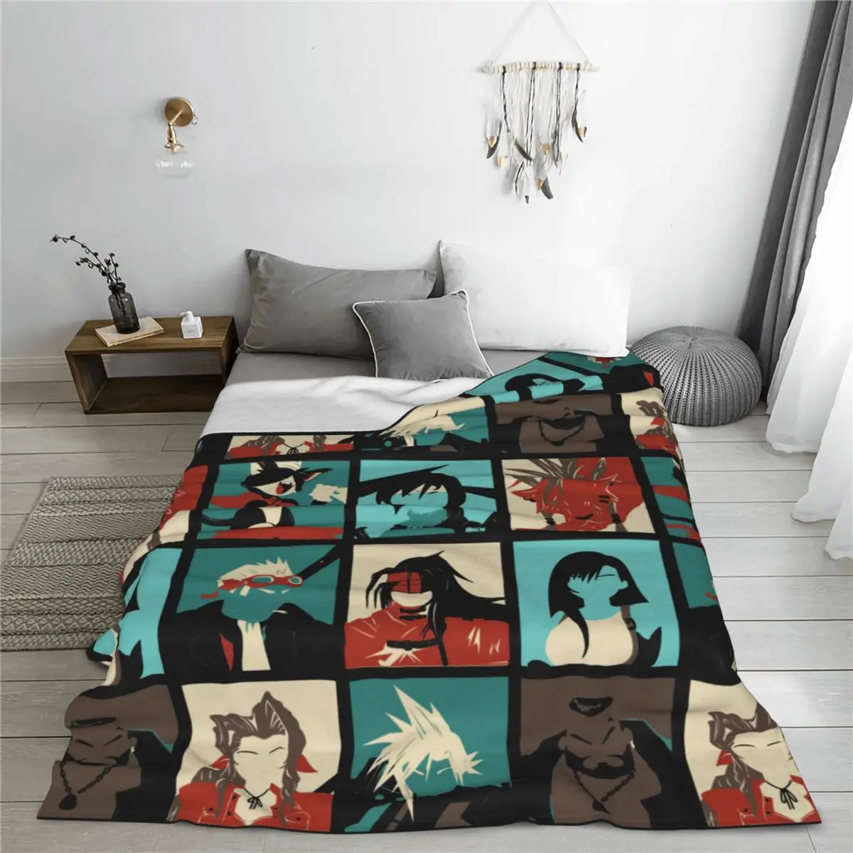 Final Fantasy Seven Blanket Velvet Decoration Breathable Super Soft Throw Blanket for Bedding Bedroom Bedspread