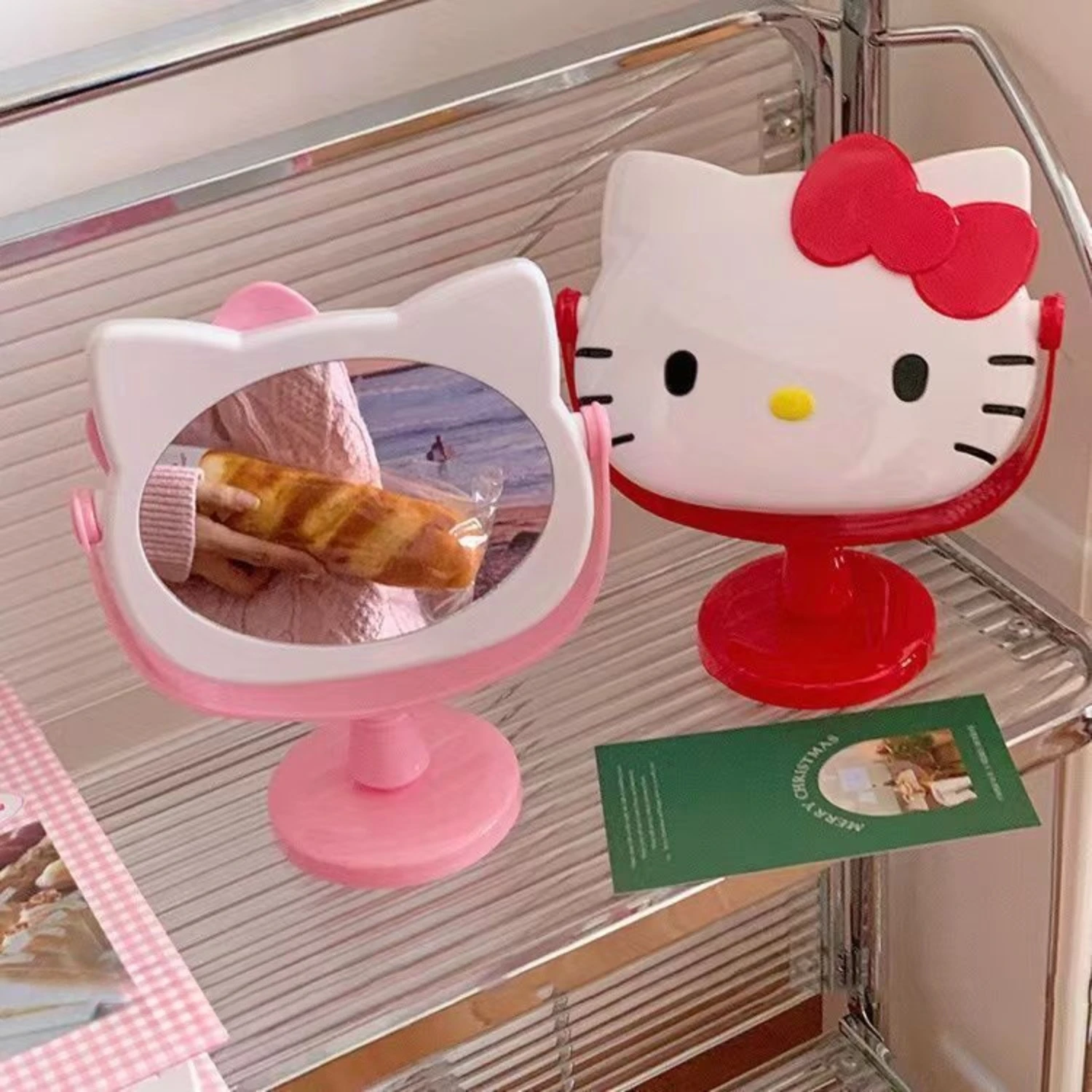 Kawaii Sanrio HelloKitty My Melody Cartoon Anime Cute Desktop Cosmetic Mirror Extra Portable Holiday Gifts Toys Bedroom Dorm view 6