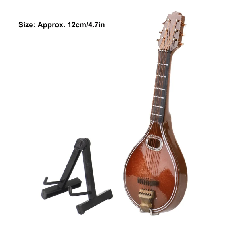 Mini Mandolin Instrument Space Saving Elegant Handmade 8 Strings Mandolin Model For Gifts Home Decoration
