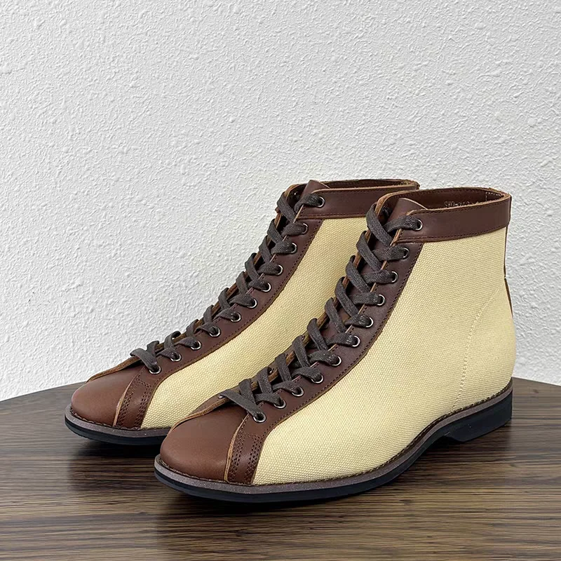 New Handmade Autumn Winter Men Cow Leather Ankle Boots High Quality Shoes Outdoor Tooling Boots Business Desert Motorcycle Boots