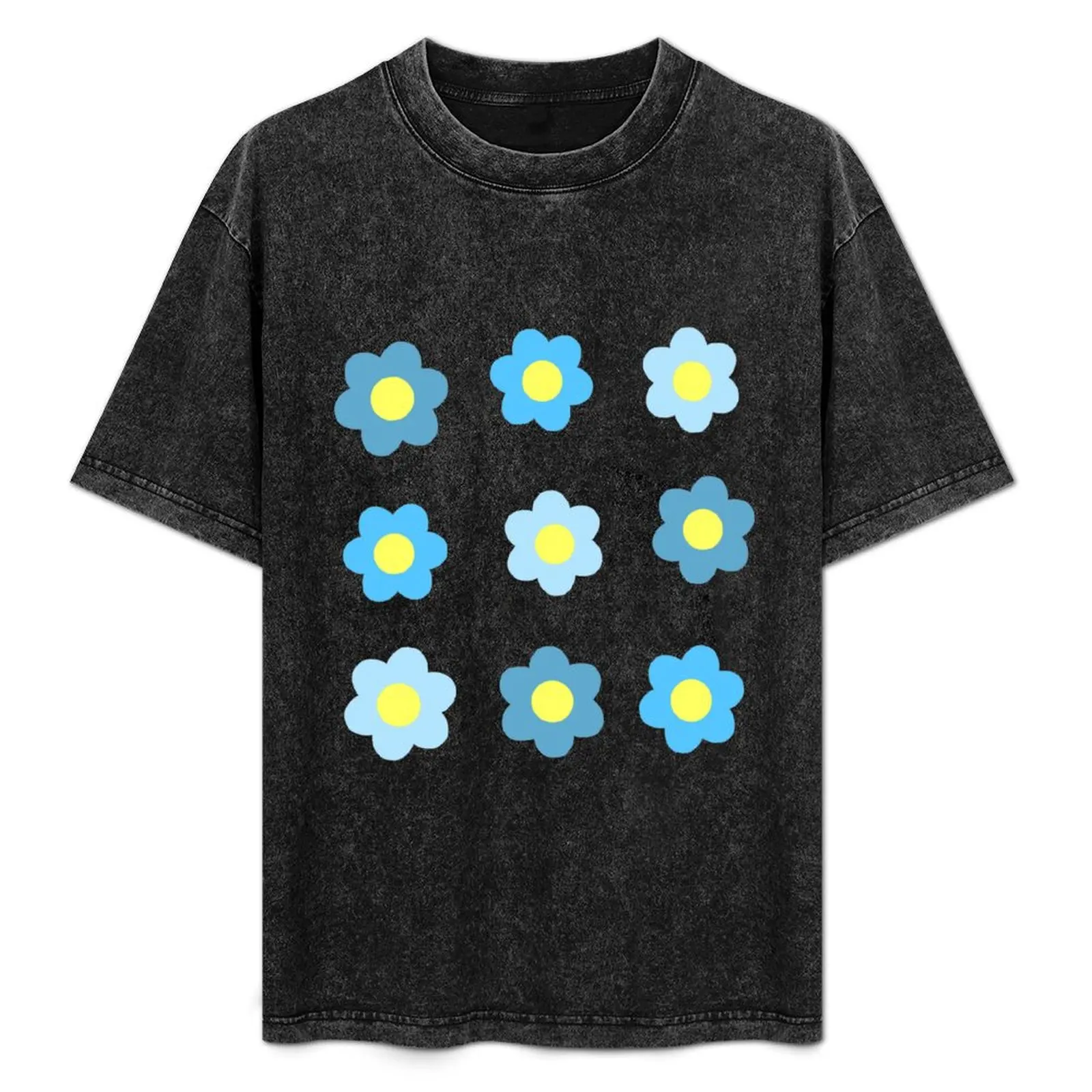 

Aesthetic Blue Flowers T-Shirt anime t shirts for man man t shirt cotton t shirts designer funny shirts man T-Shirt