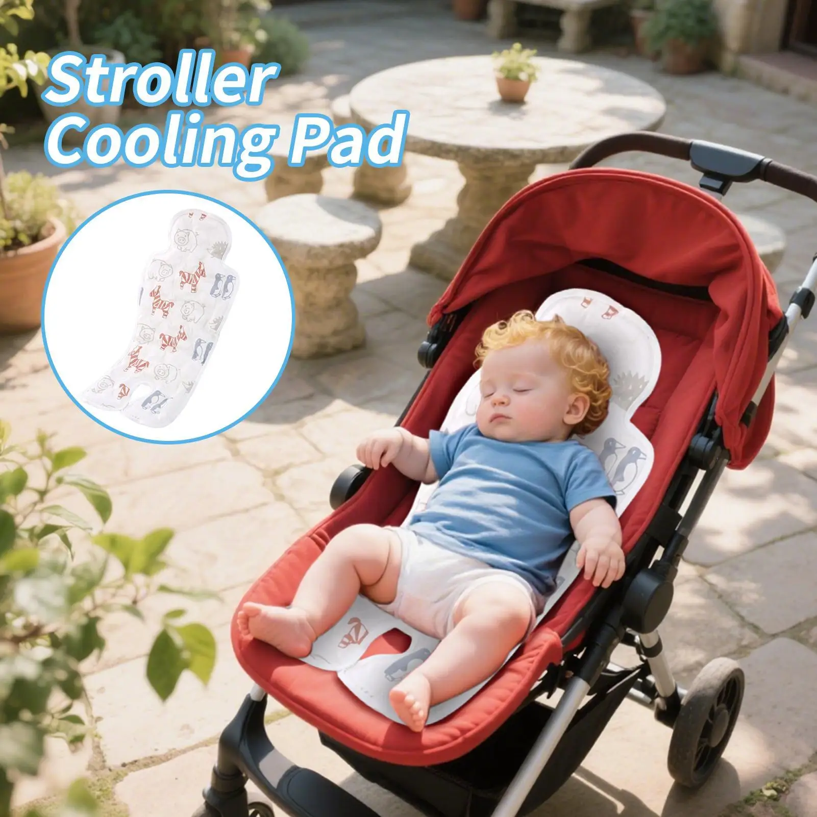 Car Seat Cooling Pad Pushchair Cold Cushion Waterproof Stroller Cool Down Mat For Backyard Play Family Picnic Gym Cradle Beach