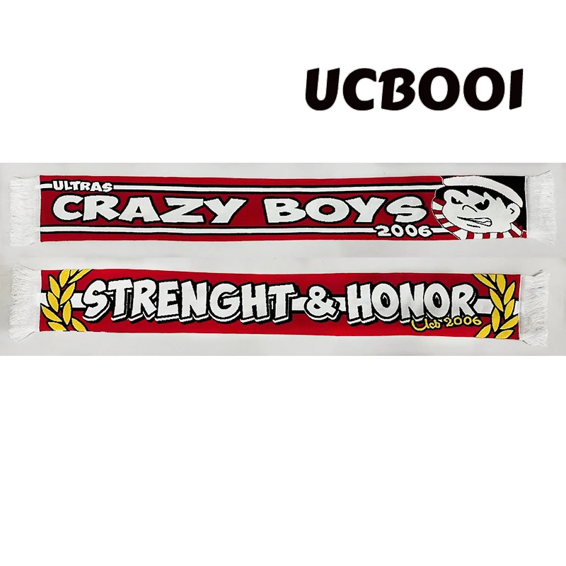 

145*20 cm Size Ultras Crazy Boys Scarf for Fans Double-faced Knitted UCB001