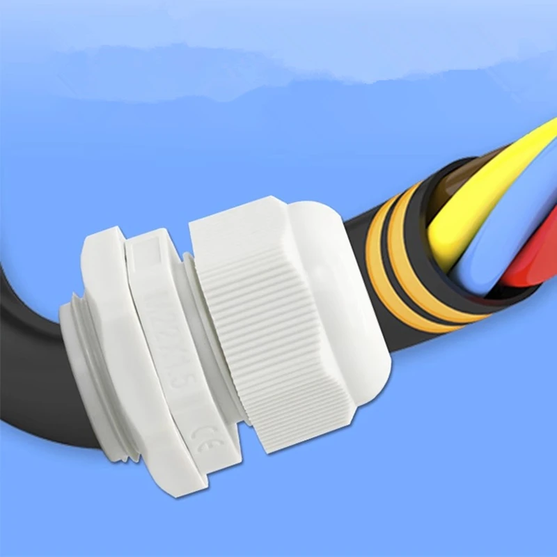White nylon waterproof electric cable gland connector, 1/2/5/10PCs, pg16pg9pg25pg36 27 image 2
