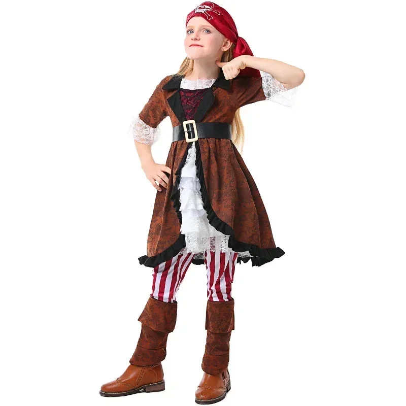 Children's Halloween Cosplay Pirate Costume for Stage Show Fun Pirate Outfit for Kids