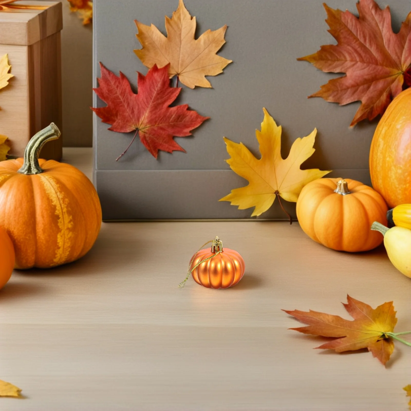 

24Pcs Lightweight Hanging Pumpkin Decorations for Fall Thanksgiving Harvest Bright Colorful Mini Ornaments Artificial Pumpkins