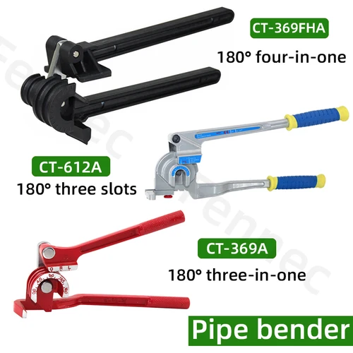 Dobladora de tubos tres en uno con tres ranuras 180 °   Dobladora de tubos combinada multiusos, cuatro en uno, cuatro ranuras, cobre, latón, tubo de aluminio