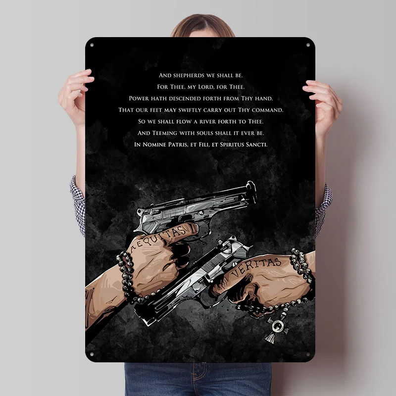 The Boondock Saints Prayer Metal Poster Custom Wall Art Retro Vintage Tinplate Signs for Office Decor Room Decoration Gaming