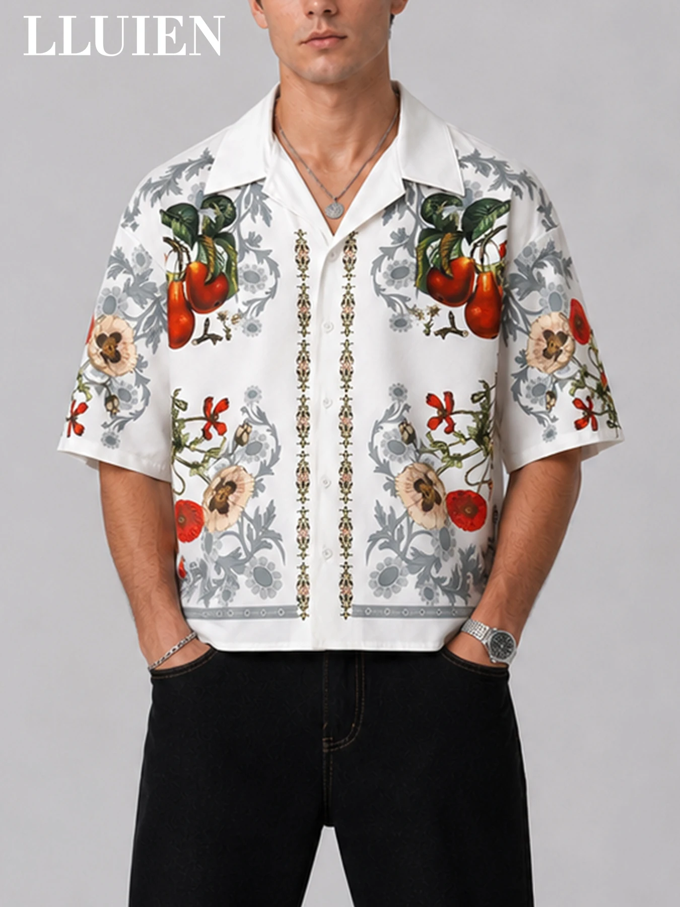 Resort Shirt Floral - Kemeja Pendek Pria Motif Bunga Tropis