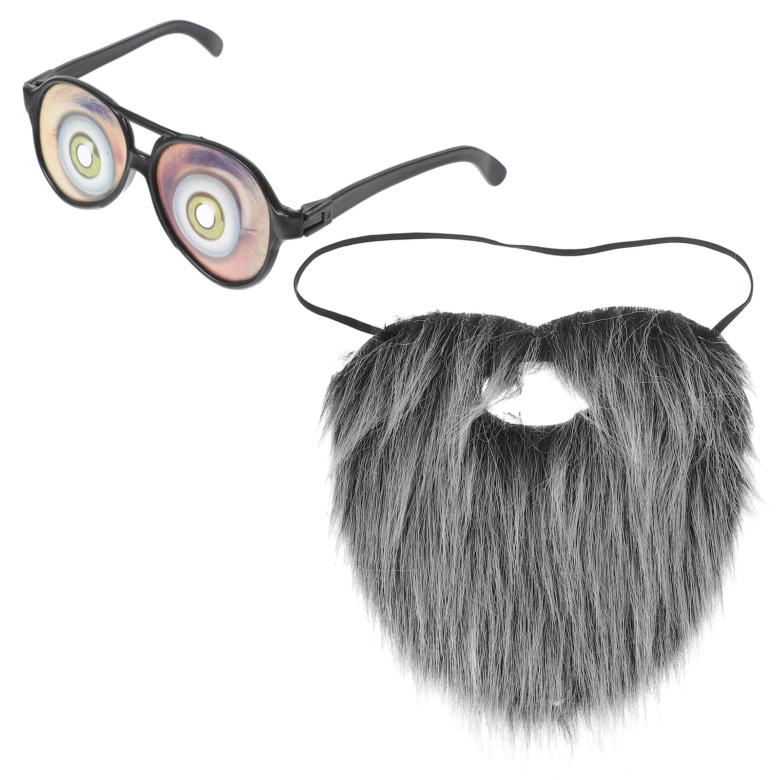 1Set Funny Mustache Eyewear Cosplay Fake Beard Realistic Beard Party Props Halloween Costume Reusable Lifelike Performance