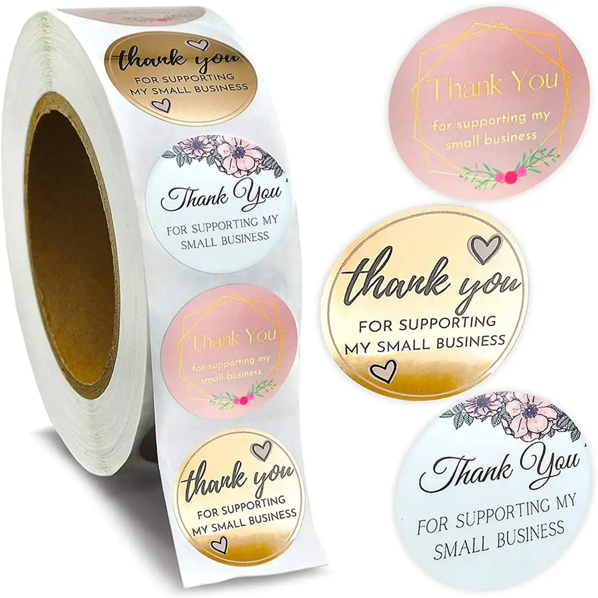 500pcs Thank You For Supporting My Small Business Floral Sticker Gift Packaging Seal Label Scrapbooking Stationery Sticker