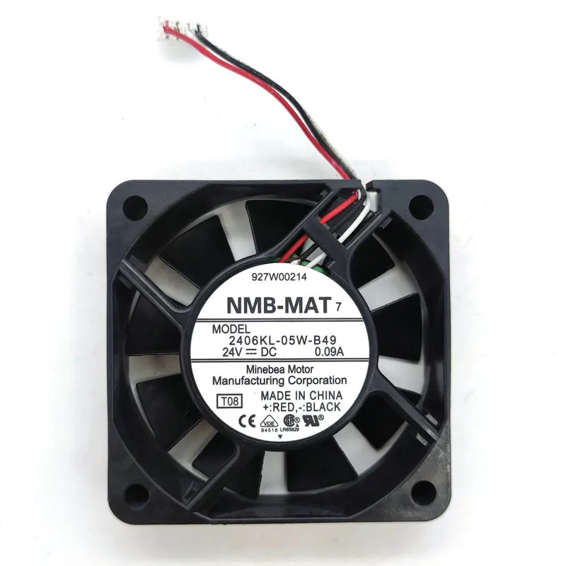 Original 2406KL-05W-B49 DC24V 0.09A 6cm 60*60*15MM Alarm Signal Printer Cooling Fan