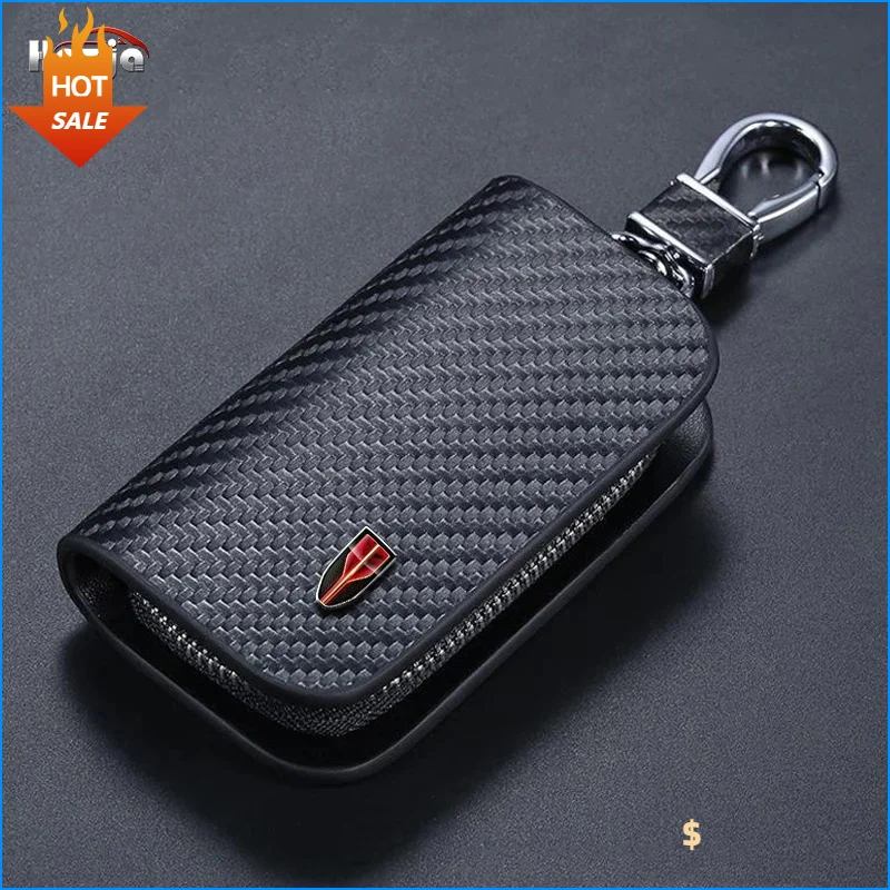 

Carbon Fiber Pattern Leather Car Key Case Cover for HongQi HS5 E-HS9 E115 EHS9 H9 H5 HQ9 HS3 EH7 Auto Interior Accessories