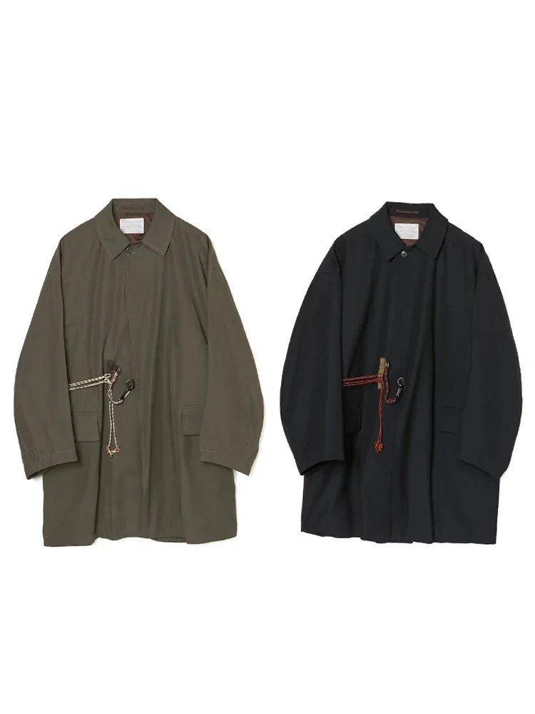 26SS New Arrival 24AW KOR Abe Japanese Retro Lapel Loose Long Silhouette Trench Coat Jacket for Men