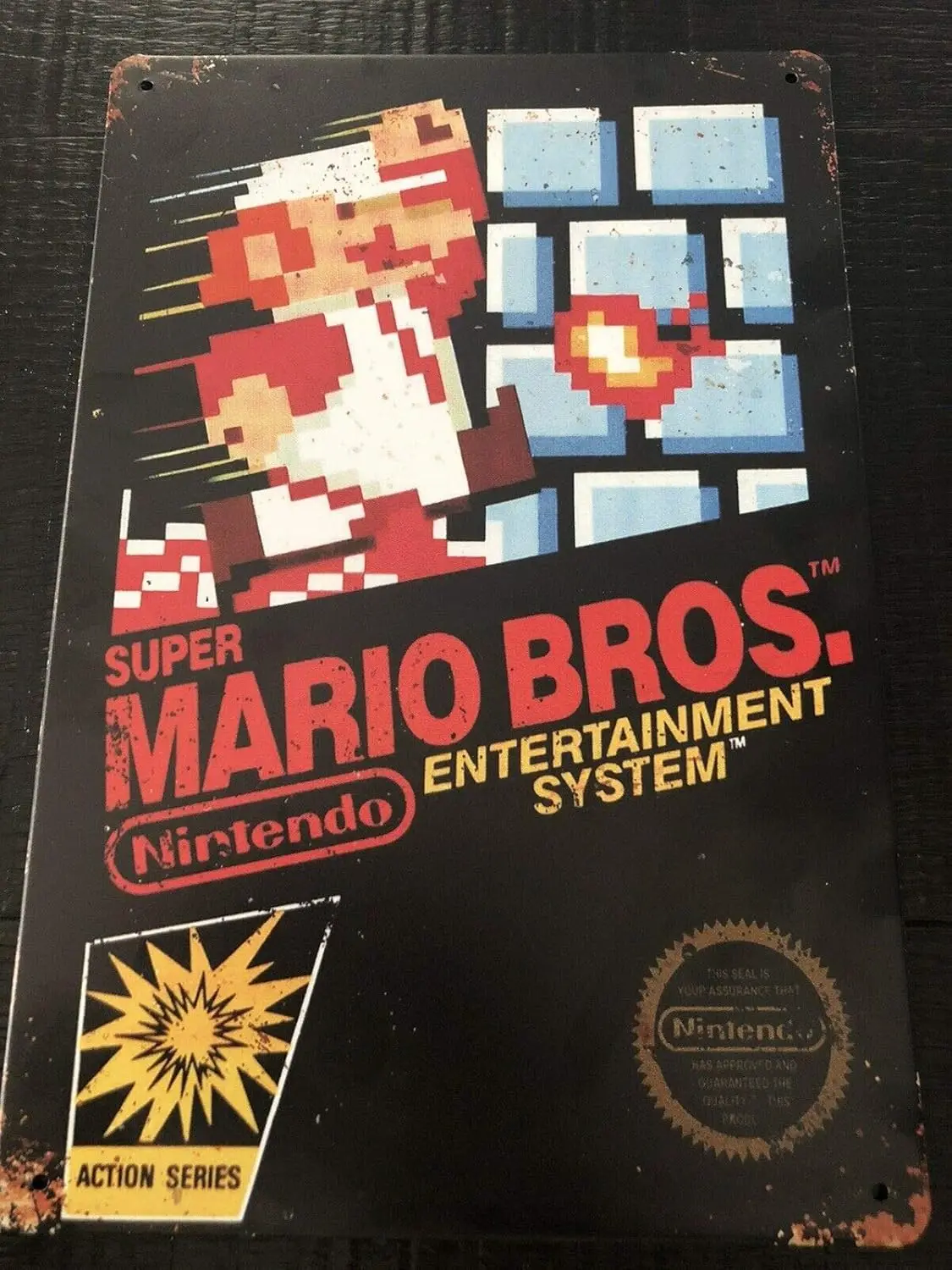 Pioujw-Gamer Wanddekorationen für Jungen Bros Retro Metall-Wandkunst-Schild Nesd Ecor Games Gamer Wanddekorationen für Jungen