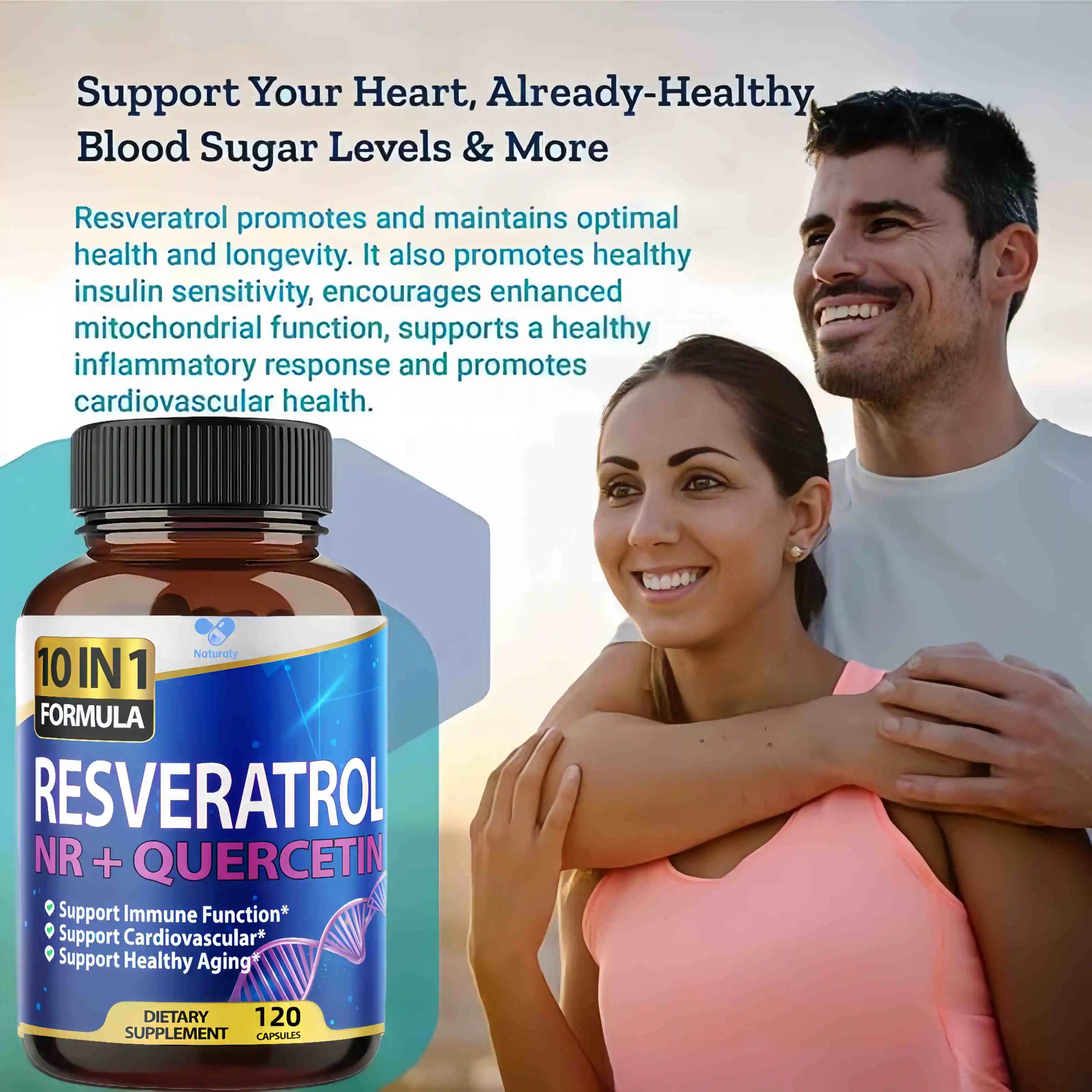 Resveratrol Capsules - Antioxidant Supplement to Support Circulatory Health and Overall Wellness - Non-GMO