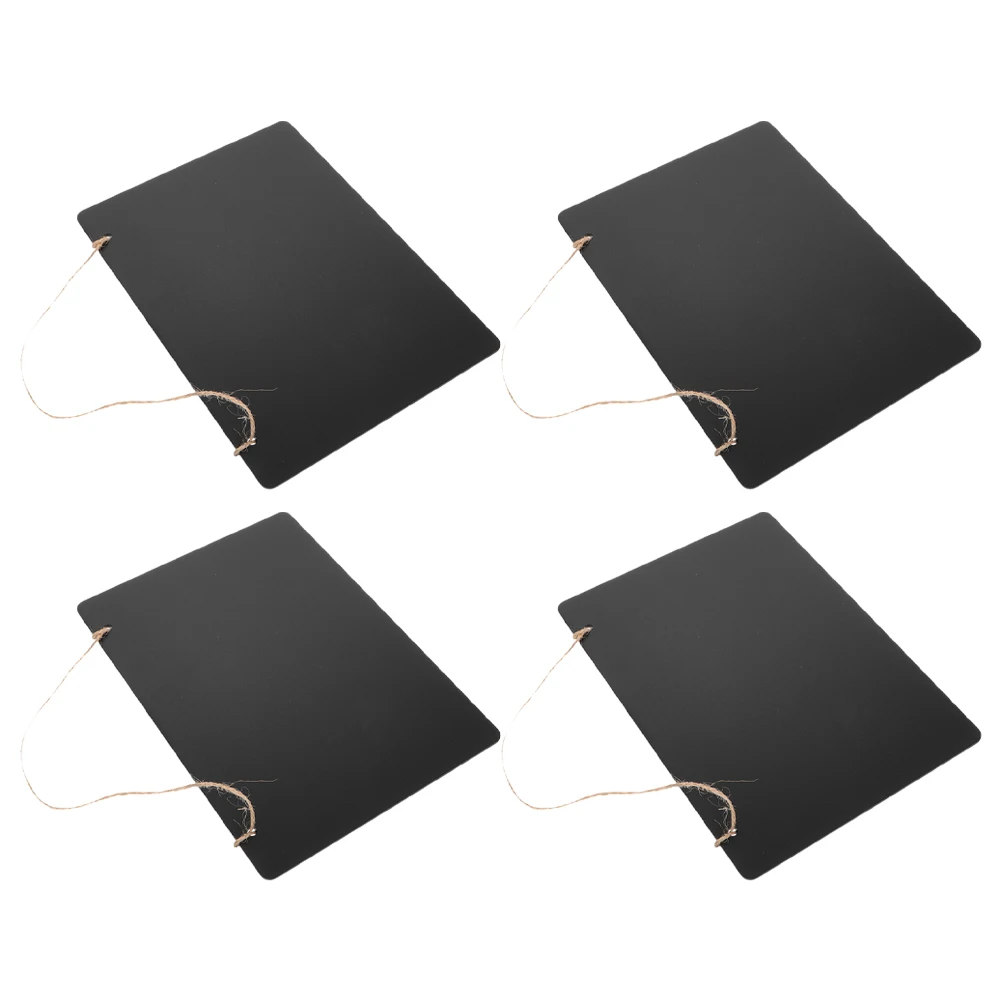 

4 Pcs Wooden Double-sided Blackboard Hanging Message Writing The Sign Erasable Note Wedding Chalkboard Signs
