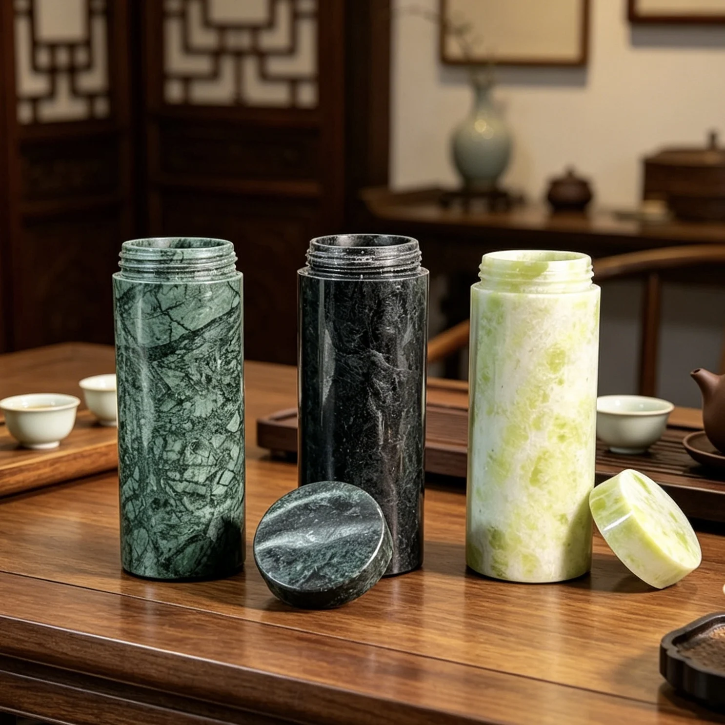 1 Stück Naturstein Medicine King Stone Made Wasserbecher mit elegantem Texturdesign, dekorative Ornament-Accessoire-Dekoration