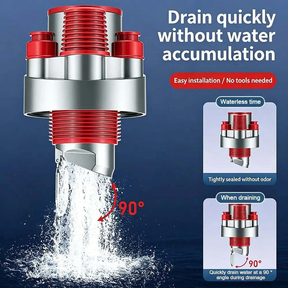 Anti Odor Sink Drain Pipe Adapter Sealing Ring Multifunctional Kitchen Basin Sewer Branch 4 in 1 Dishwasher Water Pipe Connector